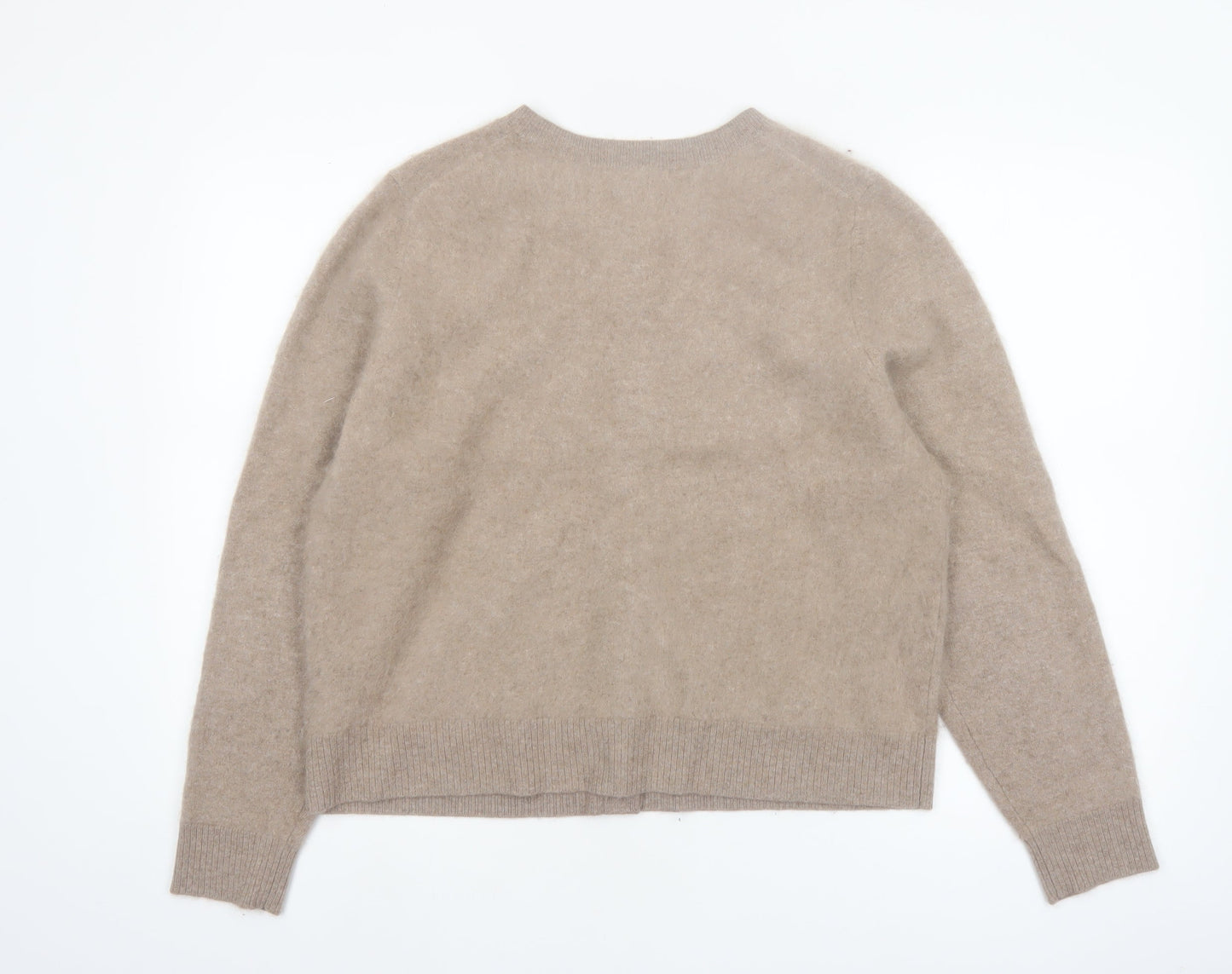 Marks and Spencer Women Beige Wool Cashmere Cardigan Size 14