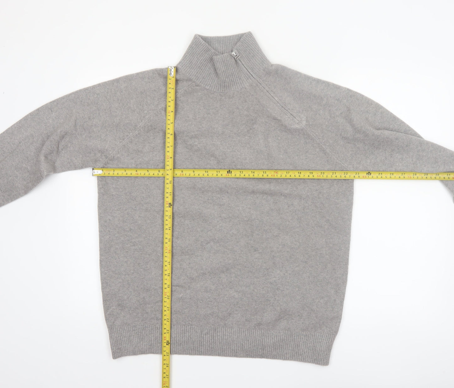 Marks and Spencer Women’s Grey High Neck Zip Pullover Jumper M