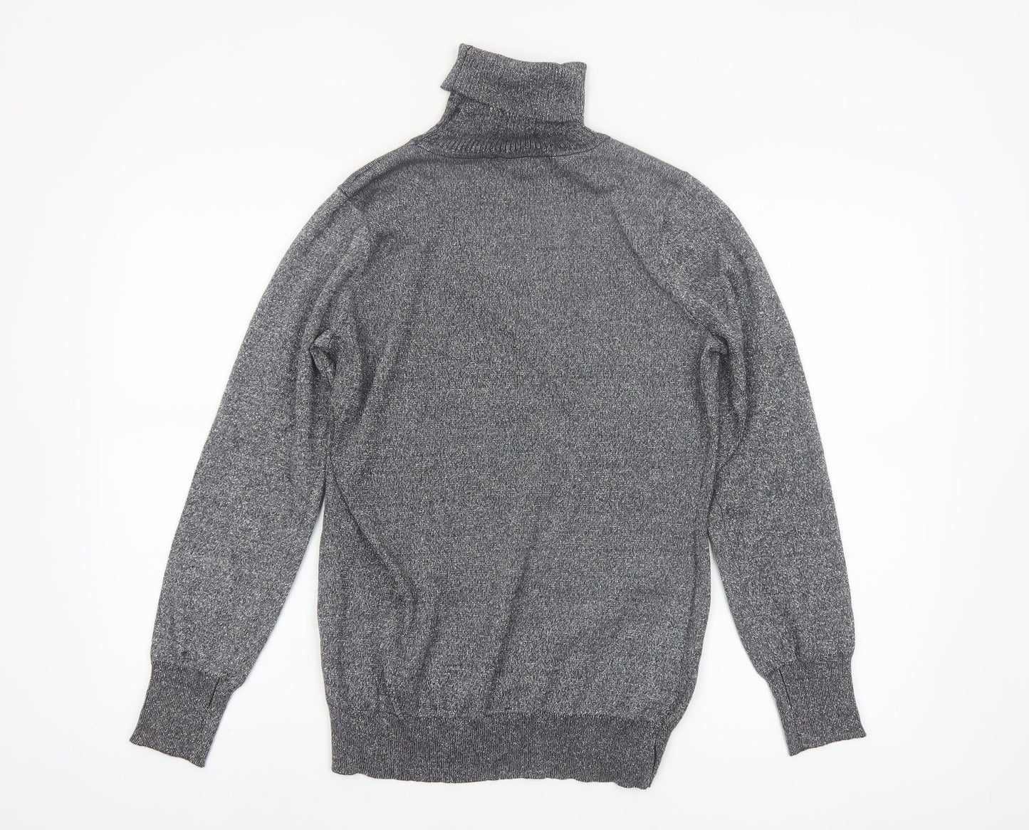 Carolyn Taylor Women's Grey Roll Neck Knit Jumper Size M
