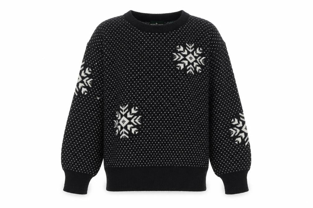 Boundary Waters Womens Black Fair Isle Wool Blend Jumper Size S