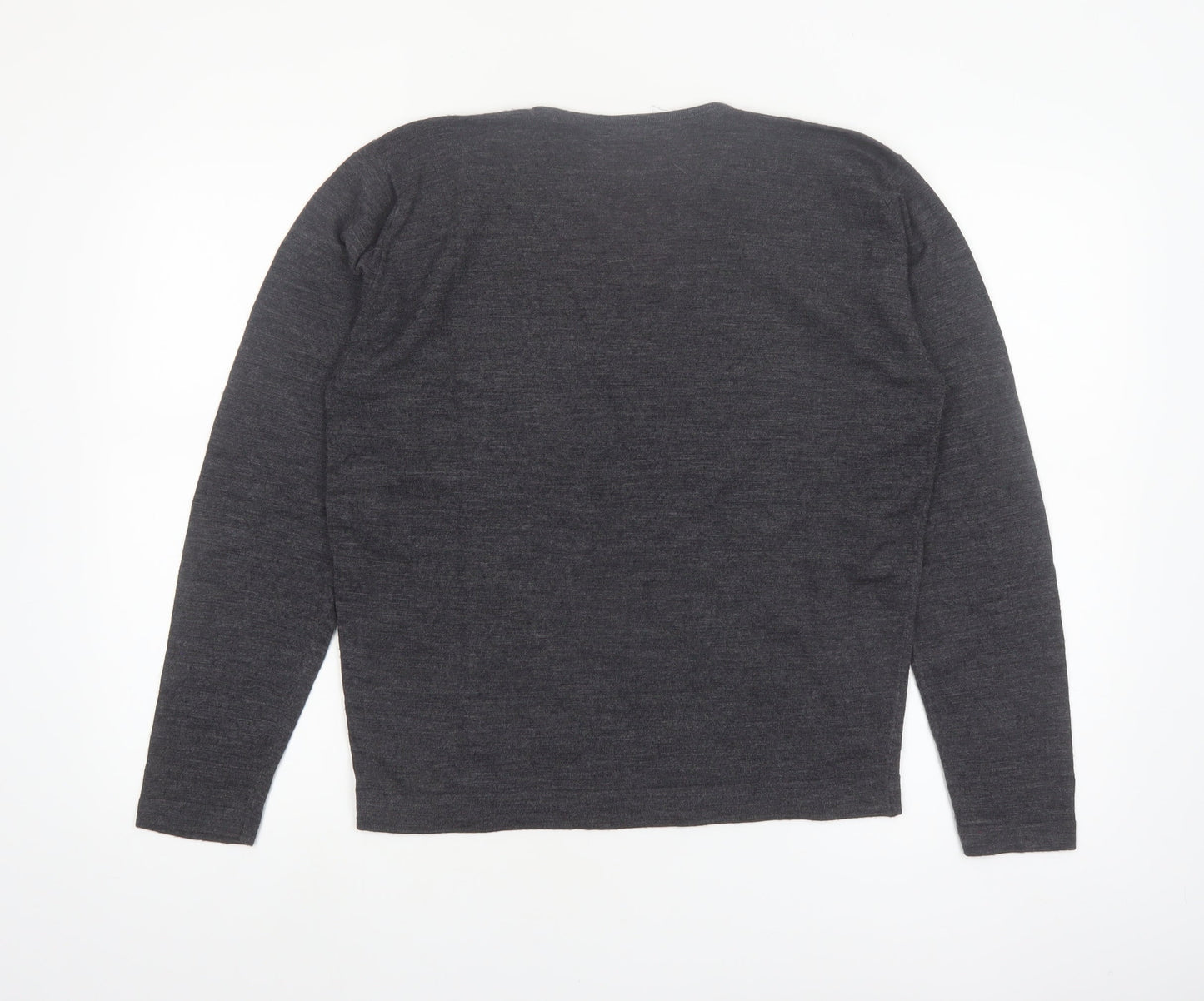 John Smedley Women's Grey Merino Wool Crew Neck Pullover Jumper M