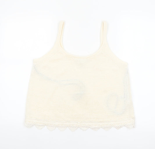 Marks and Spencer Women’s Ivory Knit Lace Trim Camisole Tank Top Size M