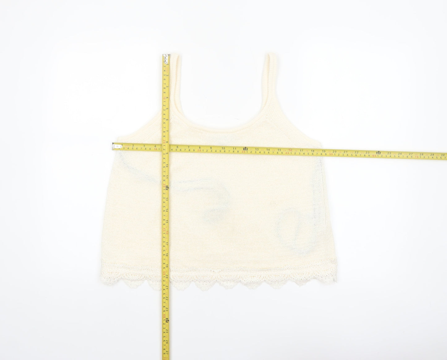 Marks and Spencer Women’s Ivory Knit Lace Trim Camisole Tank Top Size M