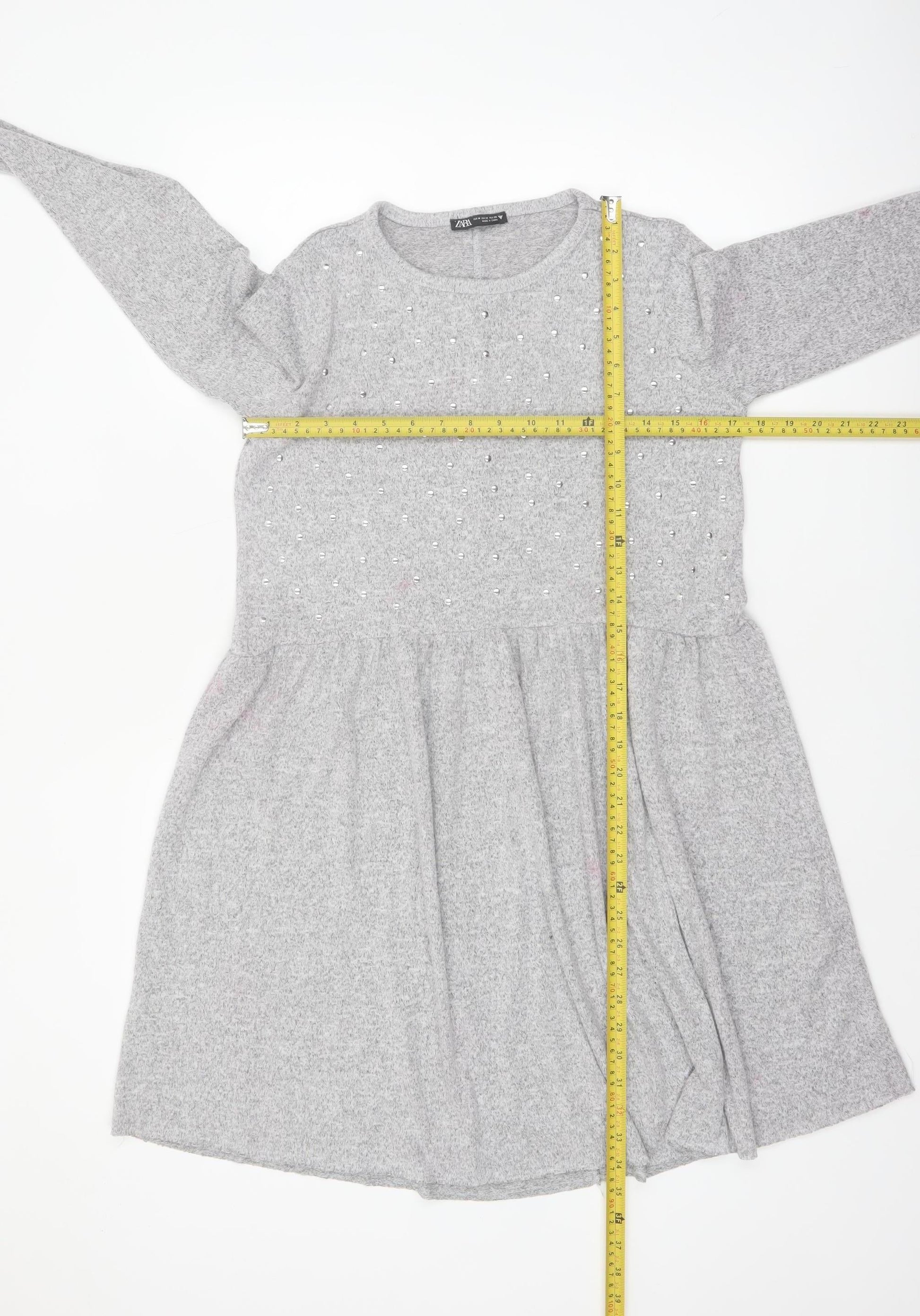 grey long sleeve skater dress Cute Grey Dress - Long Sleeve Skater Dress - Ribbed Knit Dress
