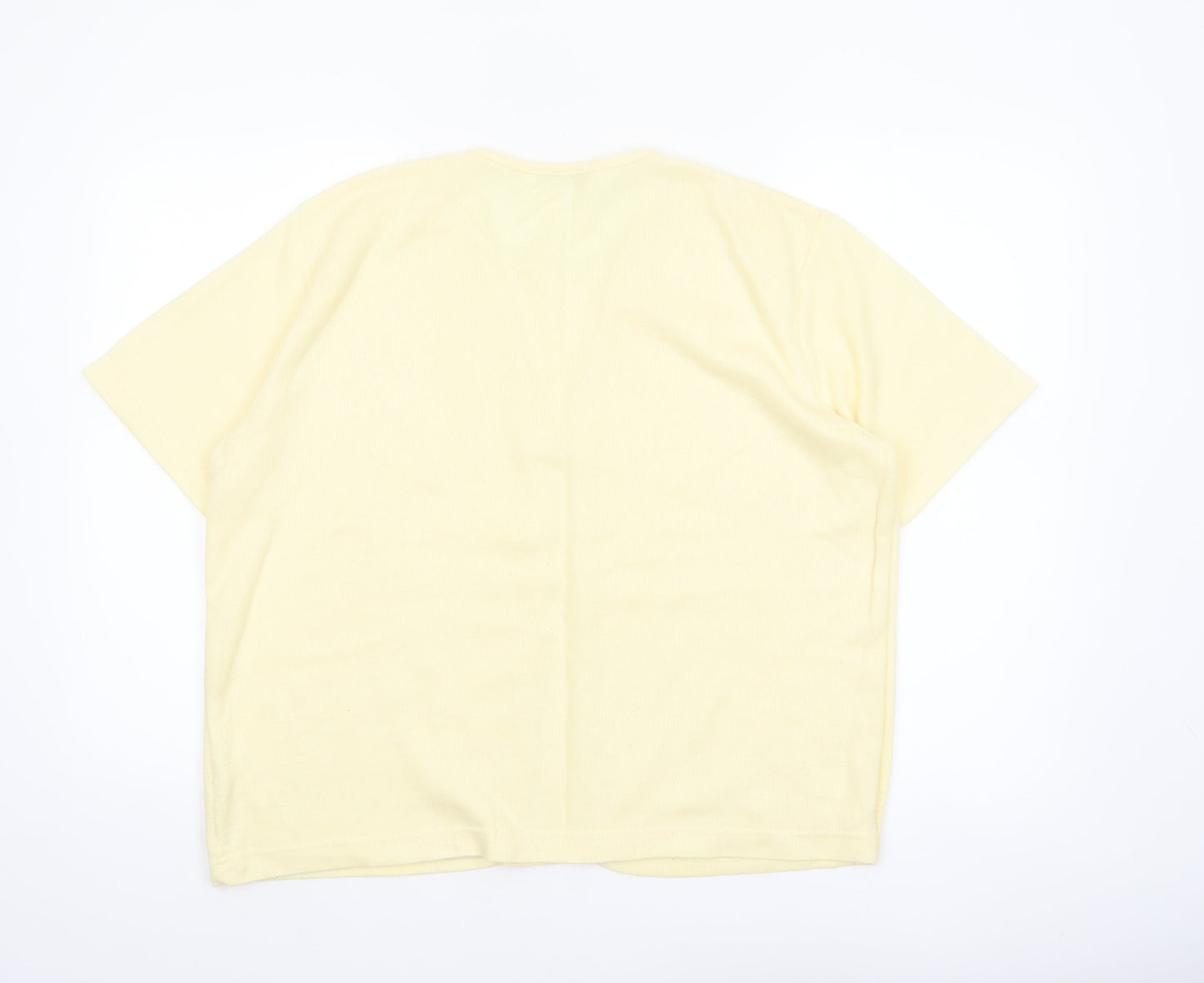 Debbie Morgan Women’s Yellow Short Sleeve V-Neck Cardigan M