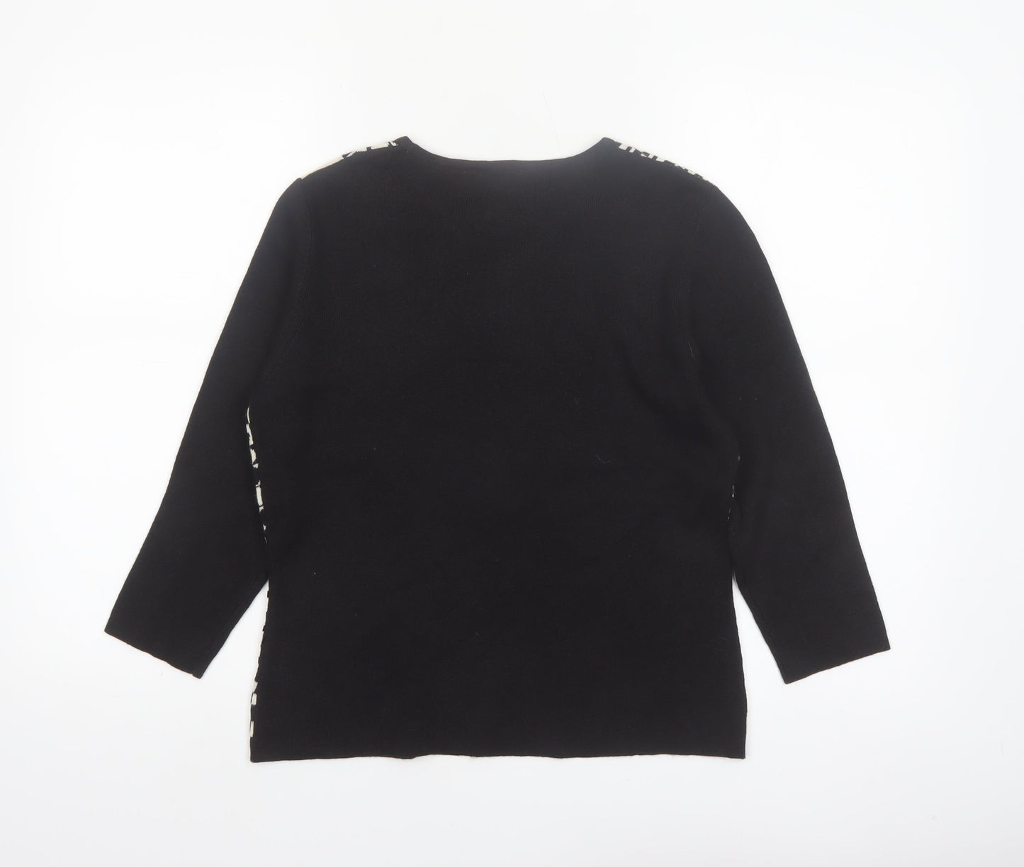 Outfit Women’s Petite Black Geometric Sequin Pullover Jumper S