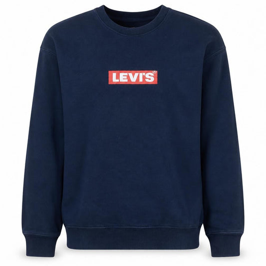 Levi's Men's Blue Relaxed Fit Crew Neck Logo Sweatshirt Size M