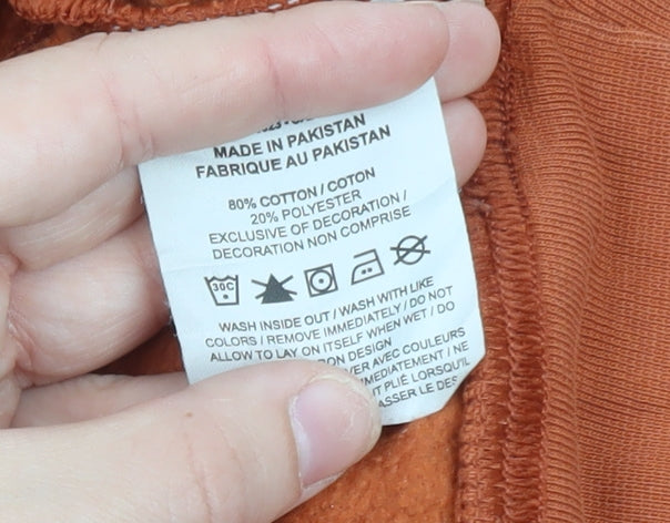 Nike Womens Rust Orange Crew Neck Pullover Sweatshirt XS