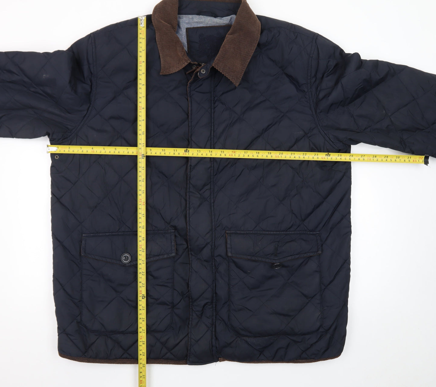 Austin Reed Men’s Blue Quilted Mid-Length Jacket 2XL Nylon