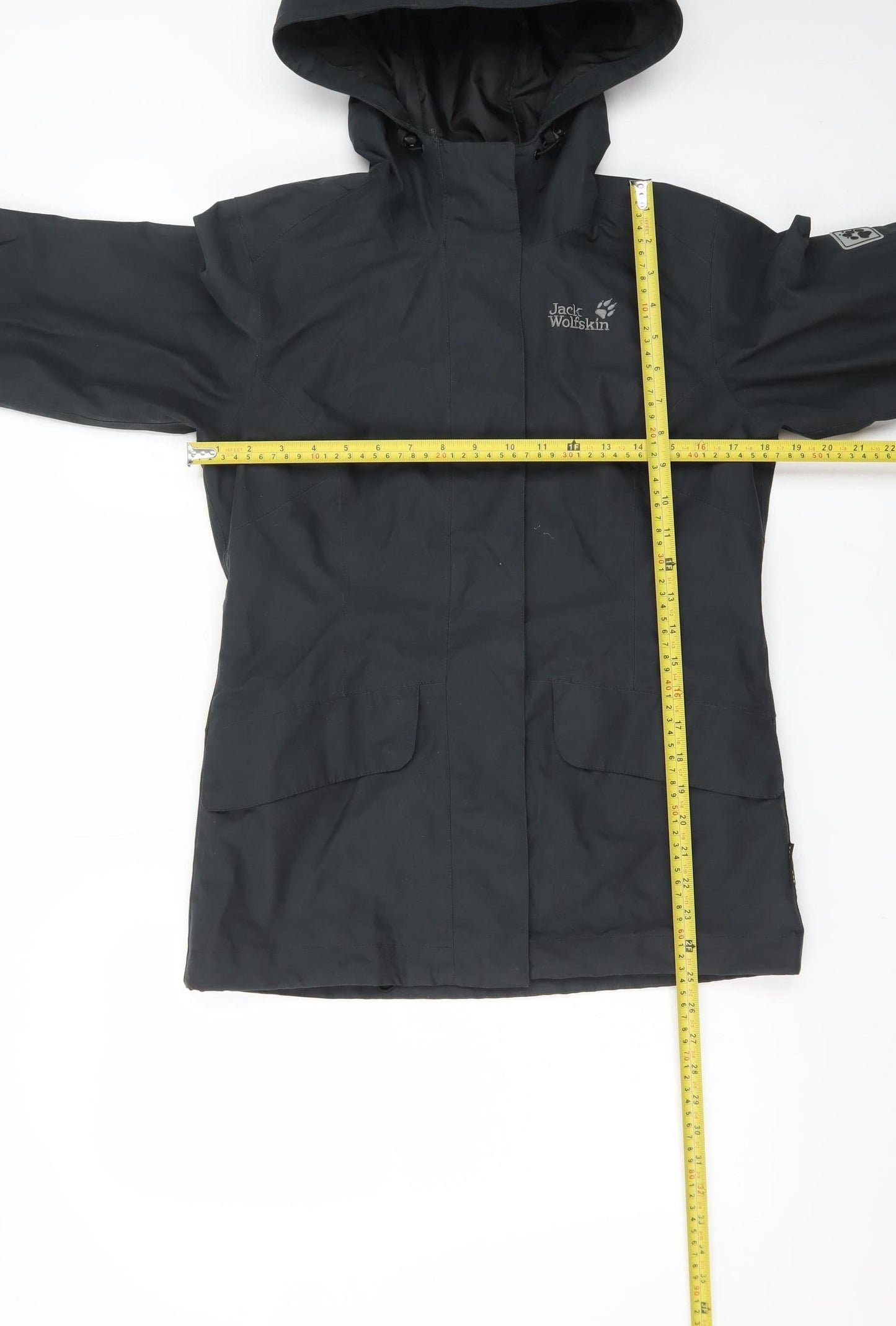 Jack Wolfskin Women’s Black Waterproof Hooded Rain Jacket Size 10