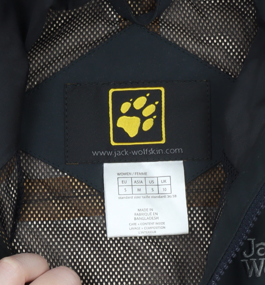 Jack Wolfskin Women’s Black Waterproof Hooded Rain Jacket Size 10