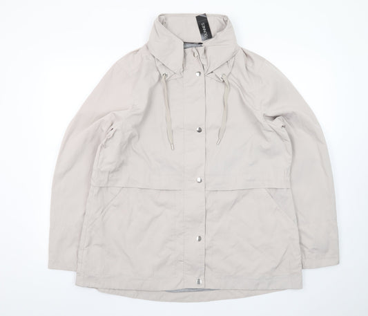 Dunnes Women’s Beige Anorak Jacket Size 16 Hooded Mid-Length