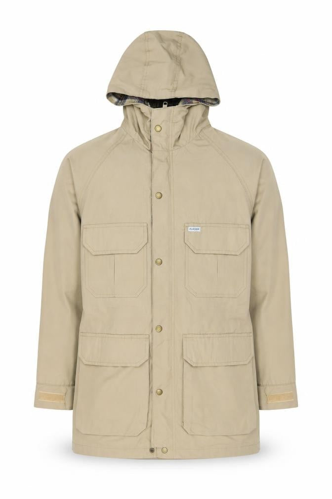 Glacier Men's Beige Hooded Parka Jacket Size M Outdoor Lined