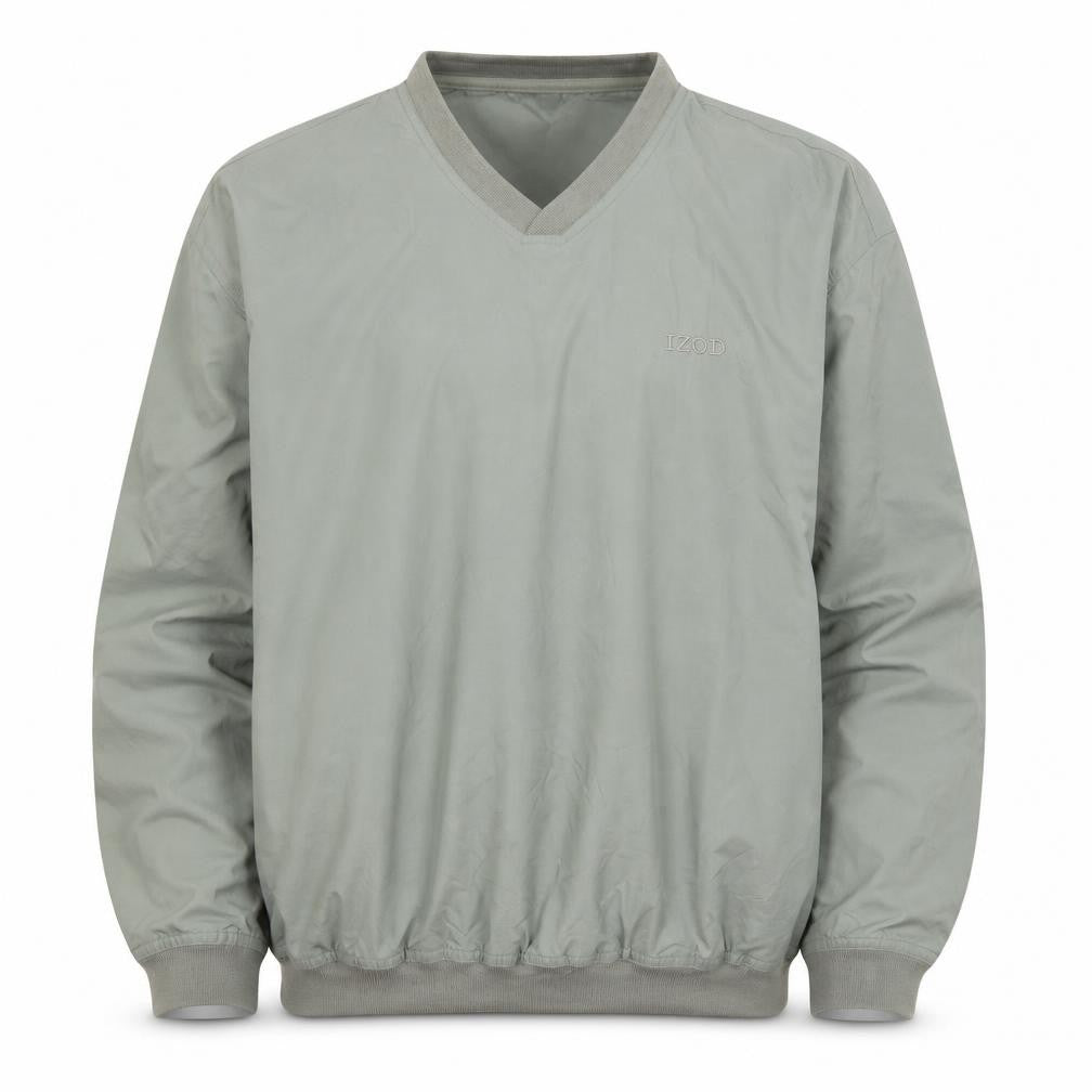 IZOD Men's Green V-Neck Nylon Pullover Sweatshirt Size L