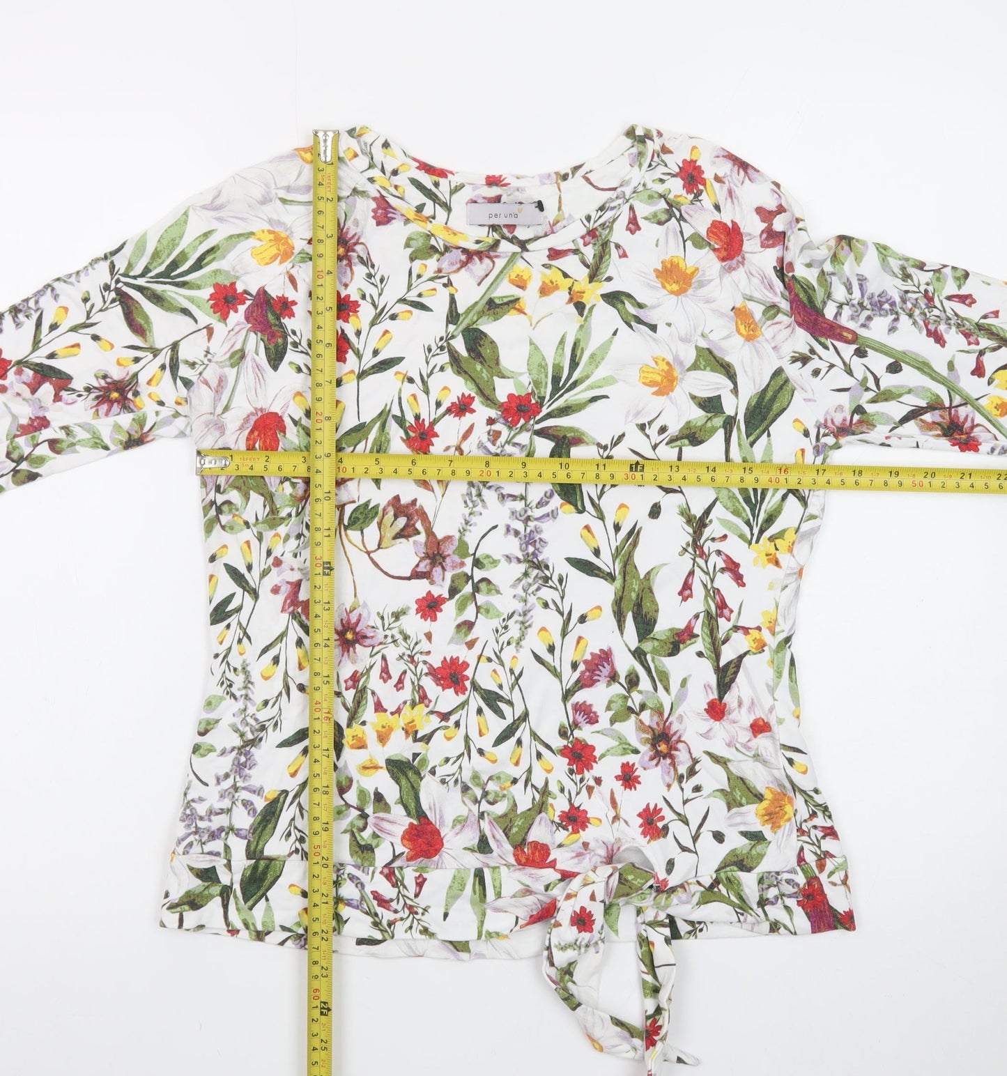 Marks and Spencer Womens Multicoloured Floral Tie Hem Viscose Tunic Blouse UK 10
