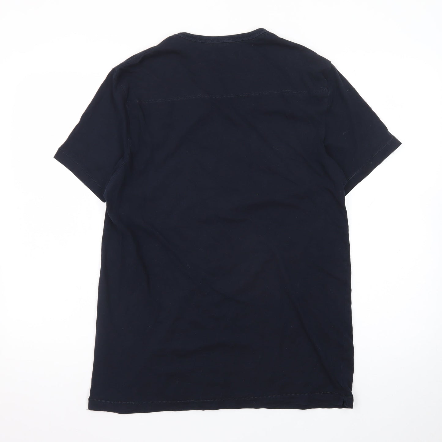 French Connection Men's Navy Blue Crew Neck Cotton T-Shirt Size L