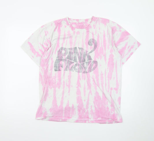 Pink Floyd Womens Pink Tie Dye Cotton T-Shirt Size S
