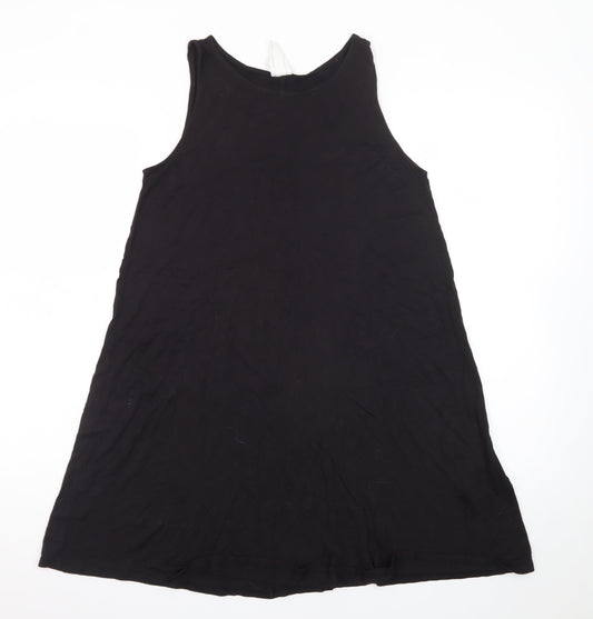 H&M Women Black A-Line Sleeveless Scoop Neck Viscose Dress XS