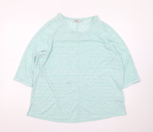 Marks and Spencer Women's Green Relaxed 3/4 Sleeve Basic T-Shirt Size 20