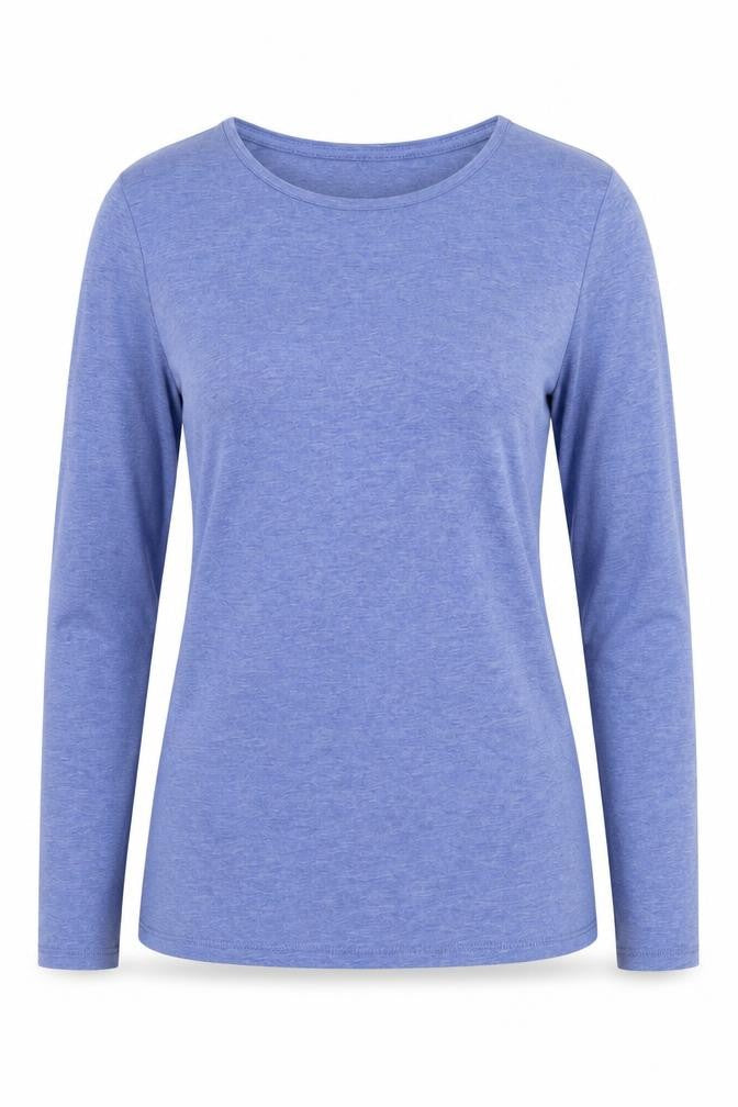 Dunnes Women’s Blue Long Sleeve Basic Cotton T-Shirt Size 8