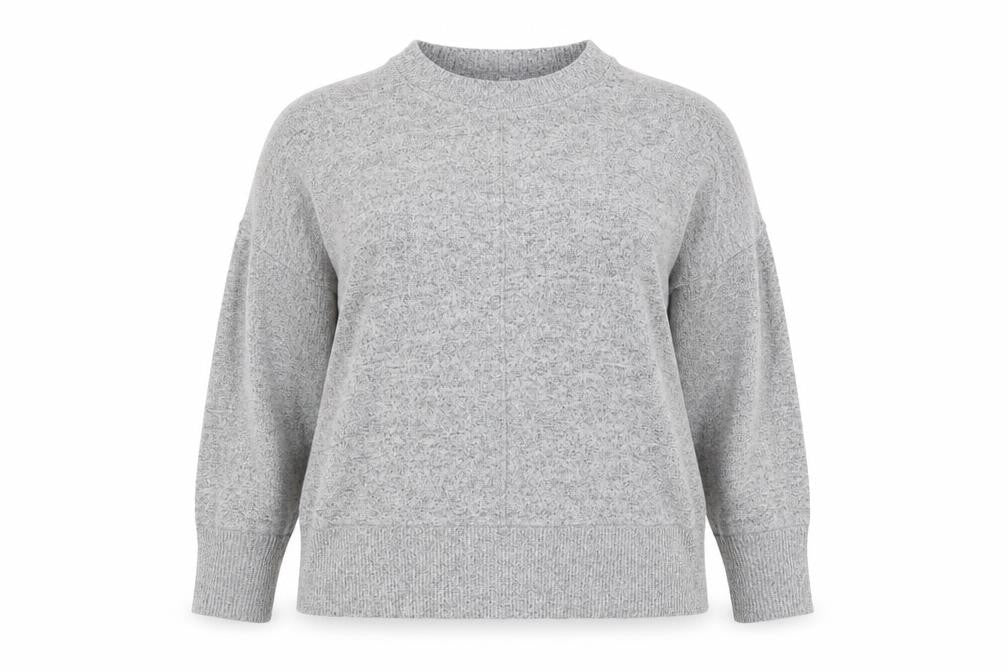 Next Women’s Grey Knit Long Sleeve Crew Neck Basic Top Size 14P