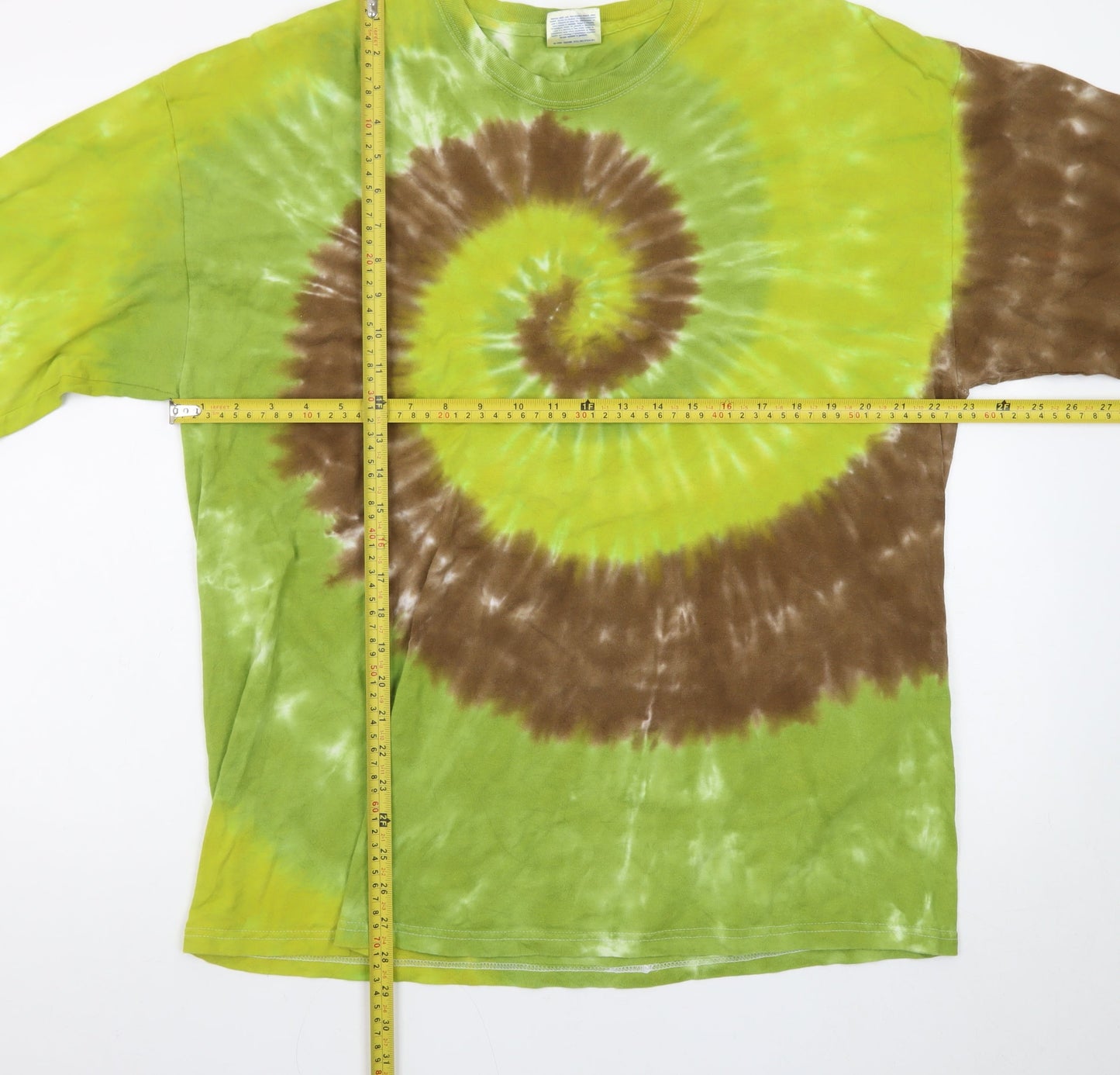 Hanes Heavyweight Men's XL Tie-Dye Long Sleeve T-Shirt Green Brown Retro