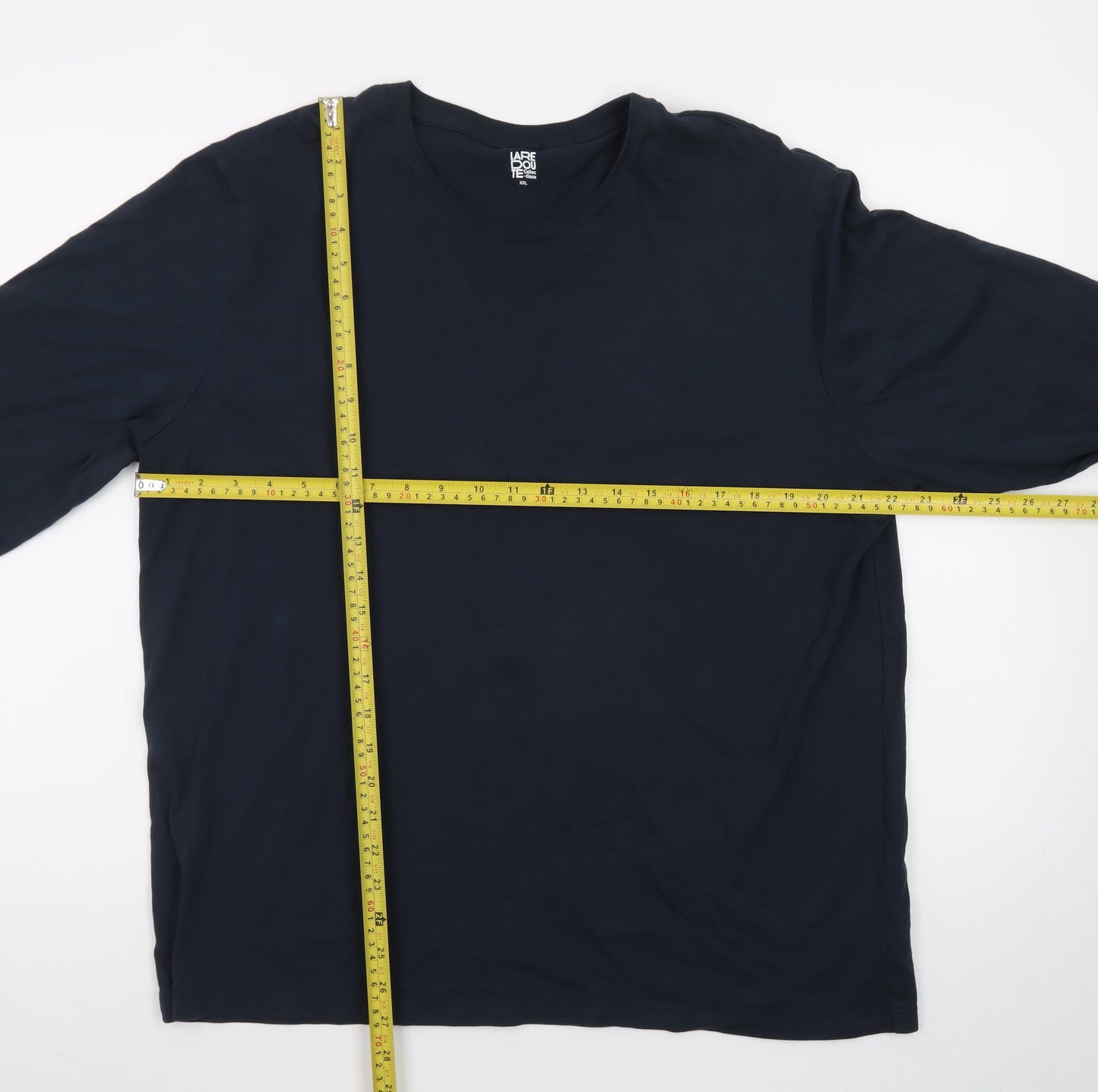 La Redoute Collections Men’s Blue 2XL Long Sleeve Cotton T-Shirt