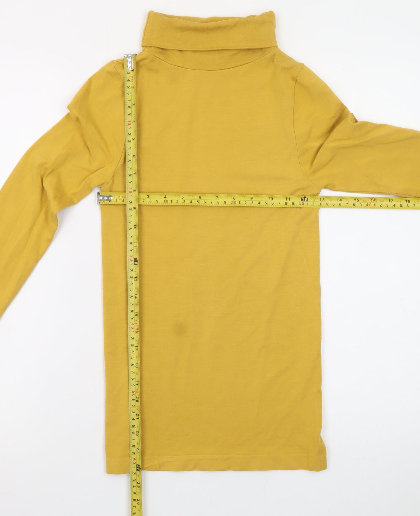 Poof! Women's Yellow Roll Neck Long Sleeve Stretch Top Size S