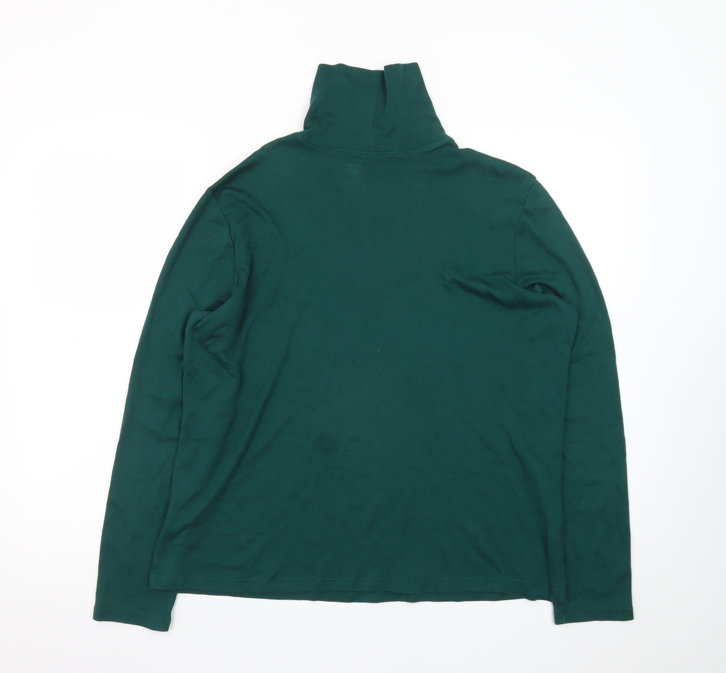 L.L.Bean Men's Green XL Roll Neck Long Sleeve Cotton T-Shirt