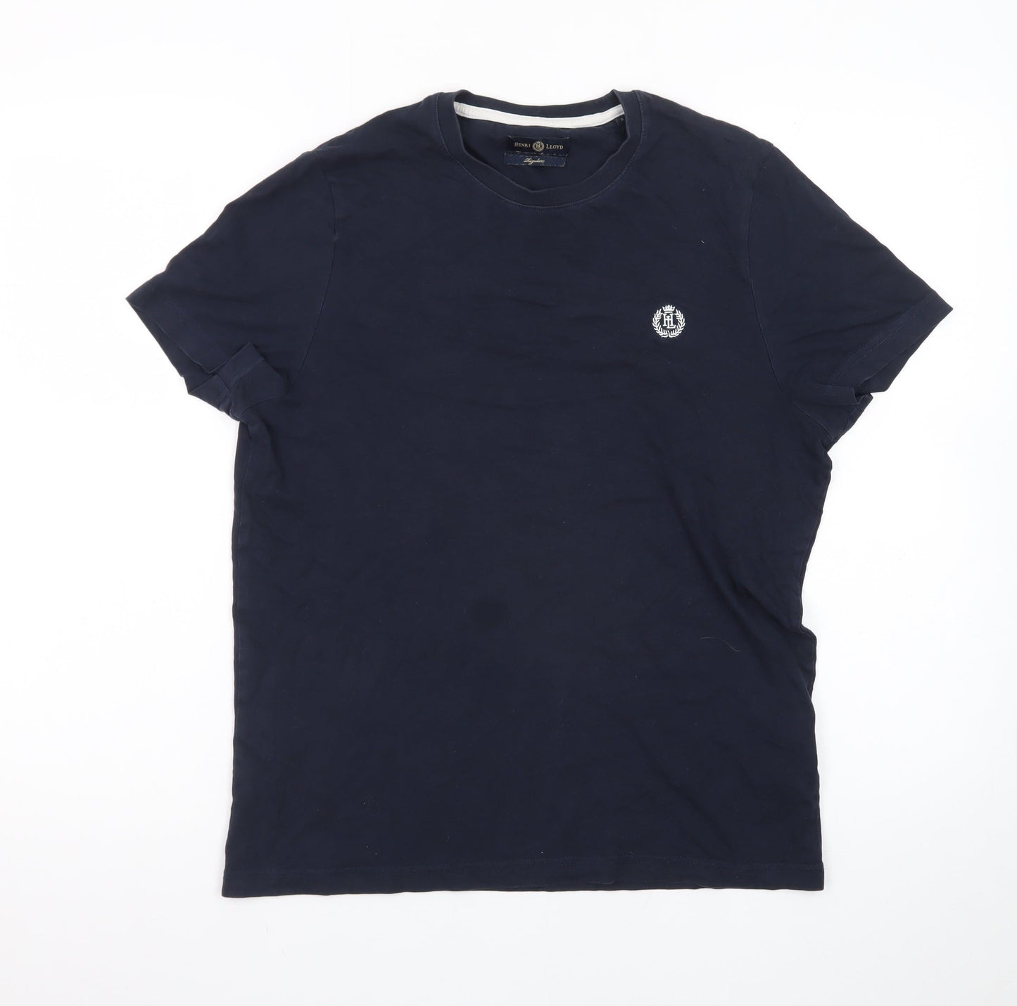 Henri Lloyd Men's Navy Blue Regular Fit Cotton Crew Neck T-Shirt Size M