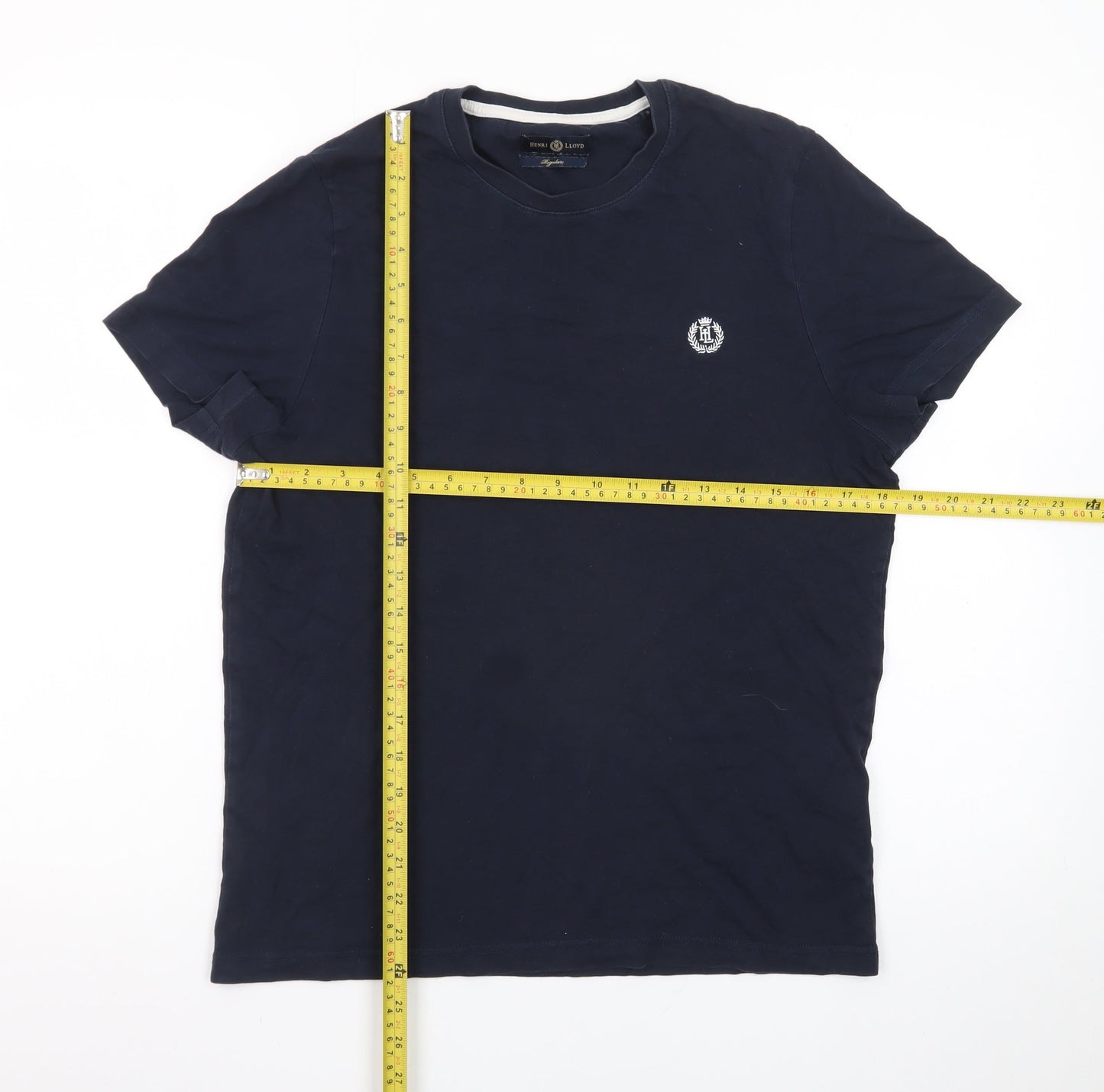 Henri Lloyd Men's Navy Blue Regular Fit Cotton Crew Neck T-Shirt Size M
