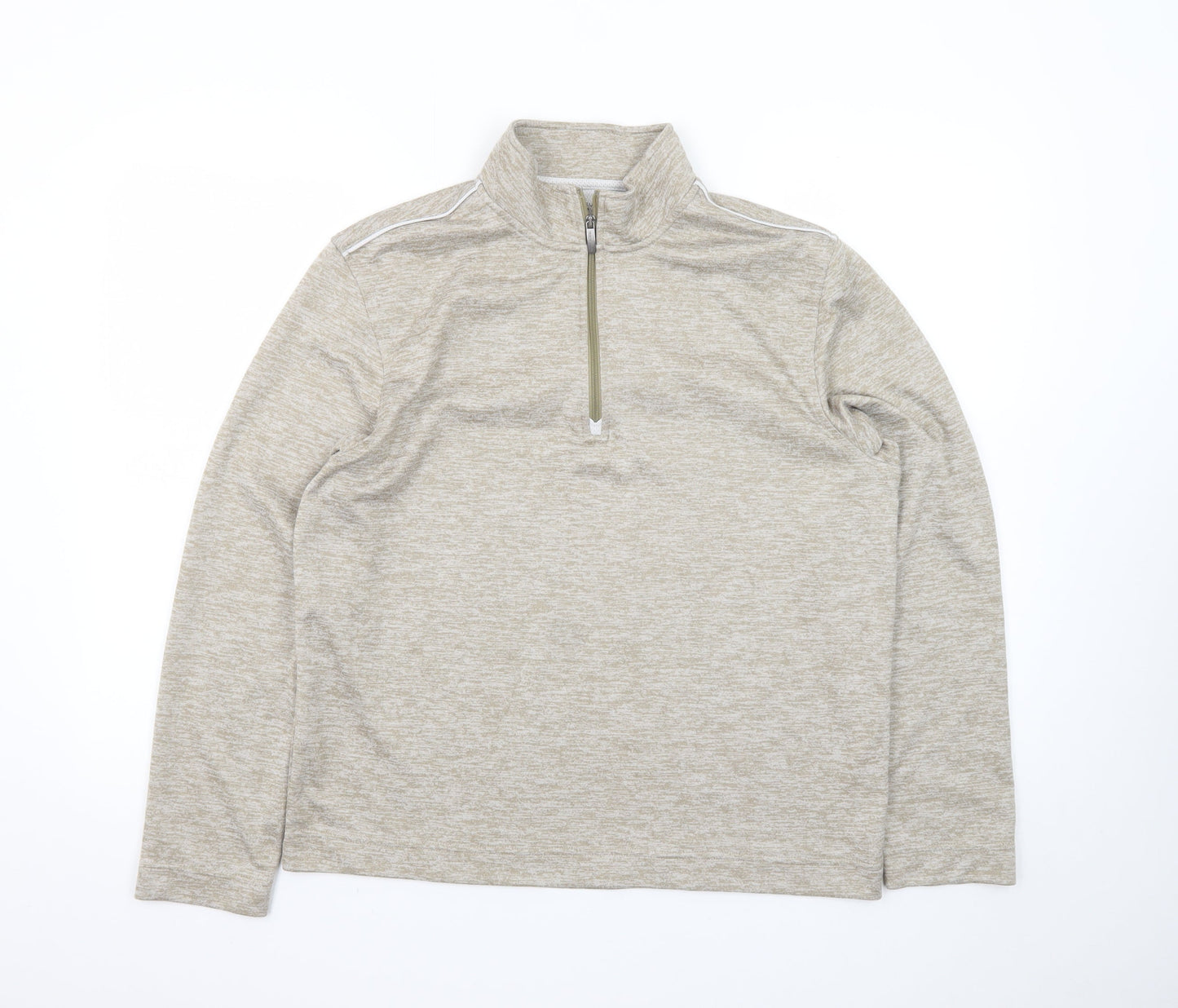 Van Heusen Men’s Beige Classic Fit 1/4 Zip Sweatshirt Size S