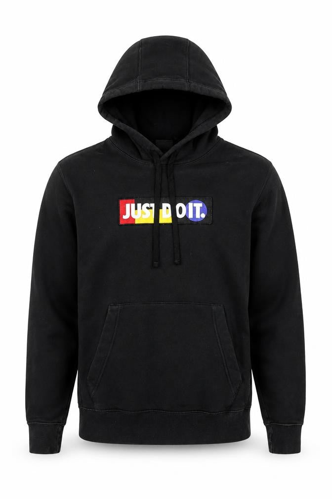 Nike Men's Black S Pullover Hoodie Just Do It Logo Fleece