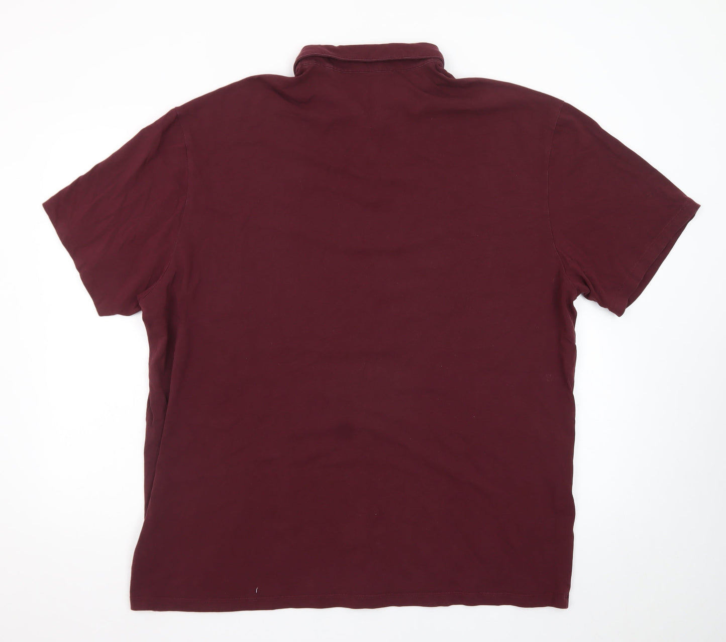 Next Men's Burgundy 3XL Cotton Stretch Short Sleeve Polo Shirt