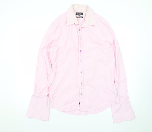 Jeff Banks Men's Pink Long Sleeve Button-Up Shirt 15.5in Limited Edition