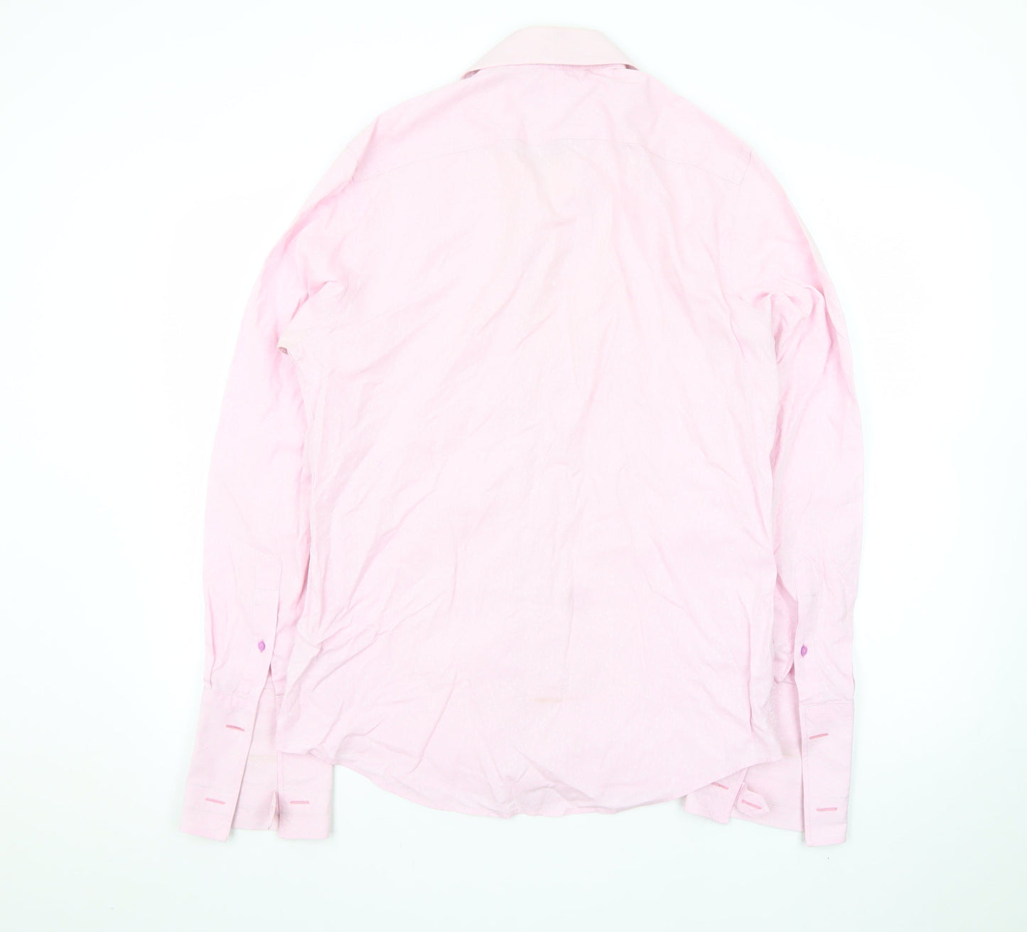 Jeff Banks Men's Pink Long Sleeve Button-Up Shirt 15.5in Limited Edition