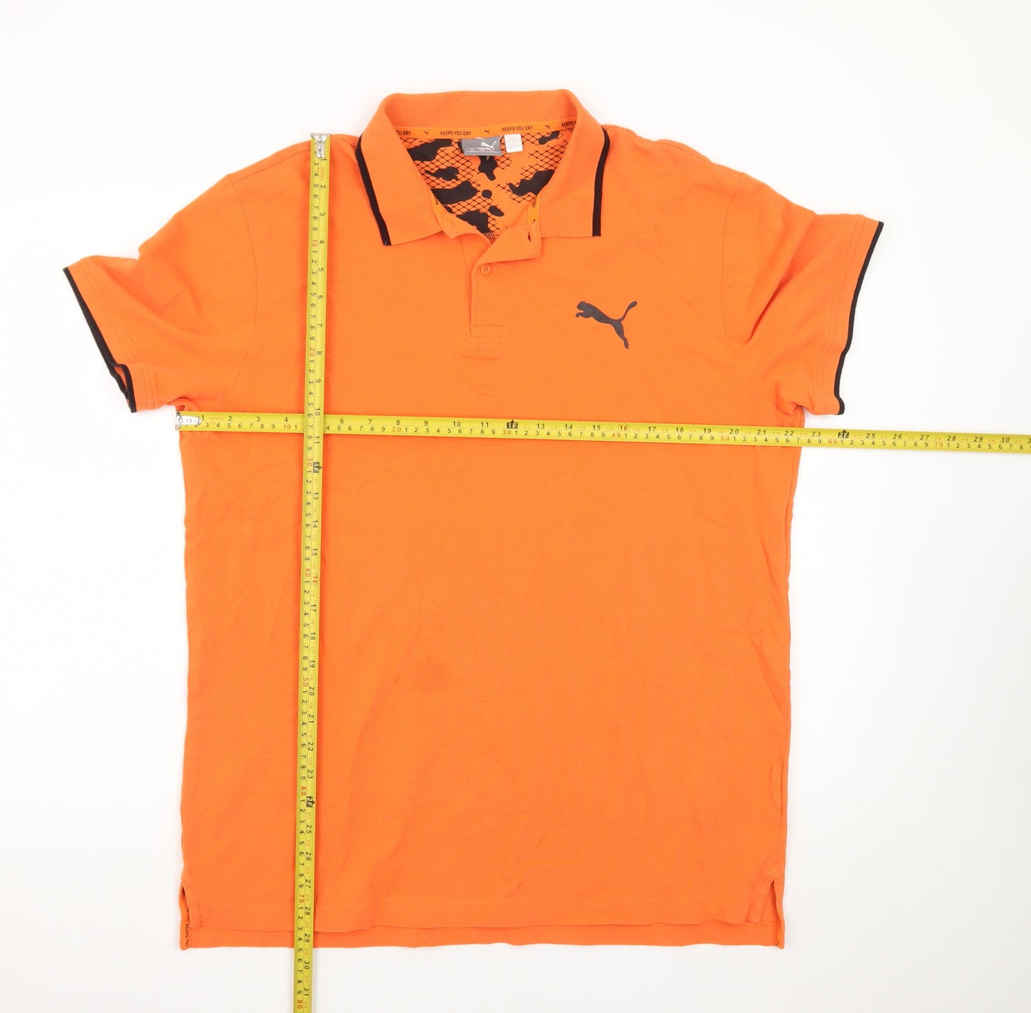 Puma Men's Orange XL Performance Polo Shirt Short Sleeve