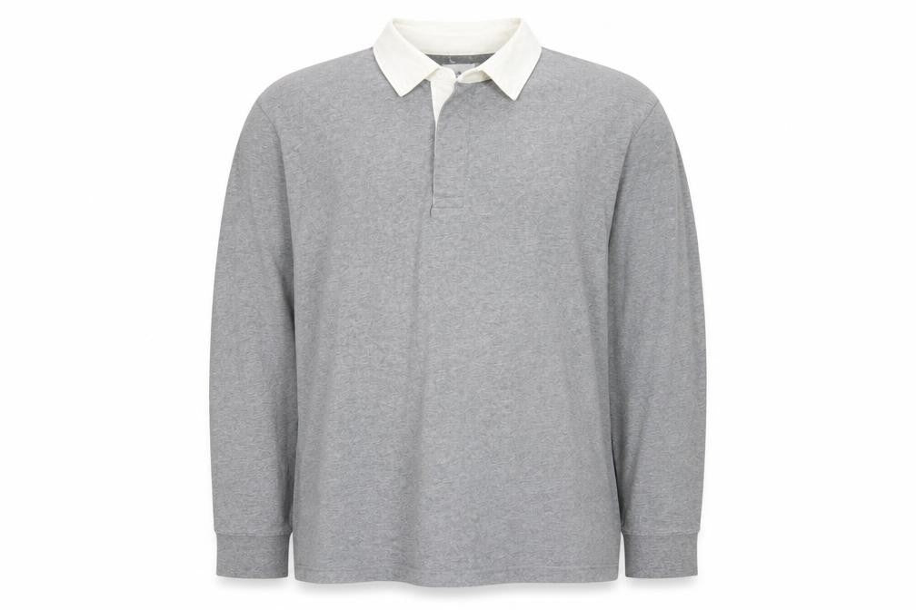 Goodfellow & Co Men's Grey Long Sleeve Polo Shirt XXL