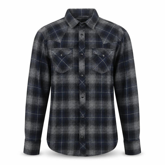 AllSaints Men's Blue Plaid Flannel Button-Up Shirt XS Slim Fit