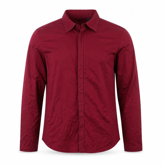 DKNY JEANS Men's Red Cotton Long Sleeve Button-Up Shirt M