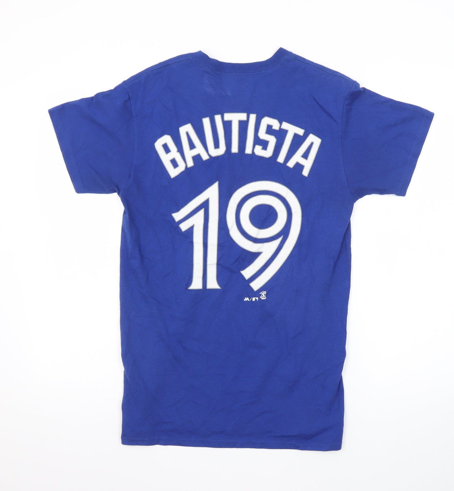 Majestic Men’s Blue Jays Blue Graphic Crew Neck Cotton T-Shirt Size S