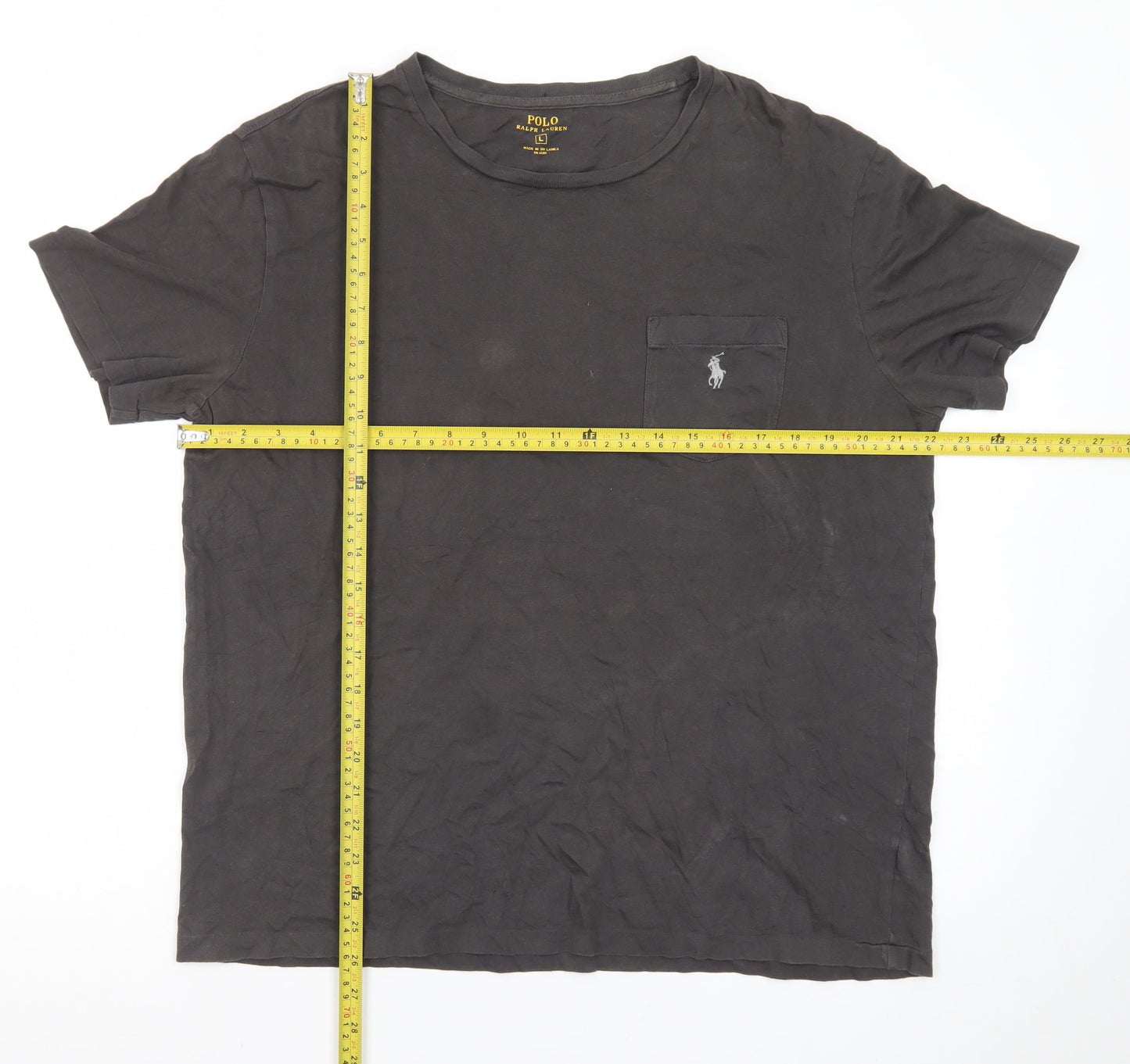 Polo Ralph Lauren Men's Black Cotton Crew Neck Short Sleeve T-Shirt L