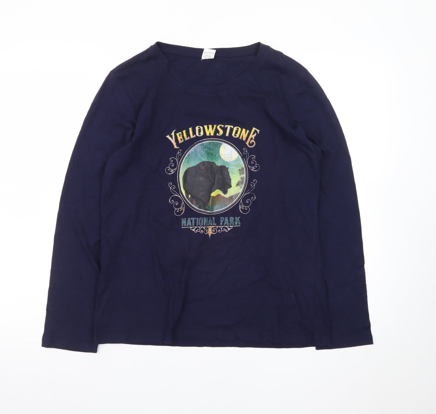 Vagary & Easy Men’s Blue Yellowstone Graphic Long Sleeve T-Shirt L
