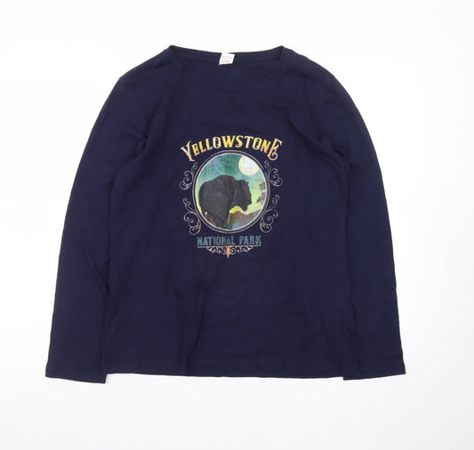 Vagary & Easy Men’s Blue Yellowstone Graphic Long Sleeve T-Shirt L