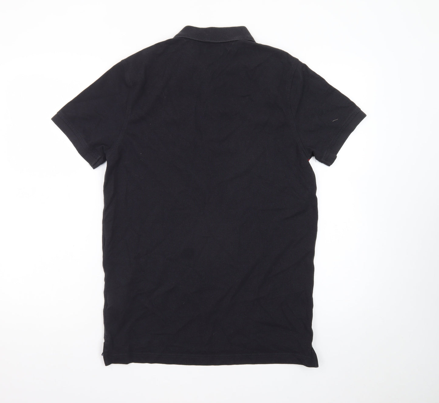 Tommy Hilfiger Men's Black Slim Fit Colourblock Polo Shirt M