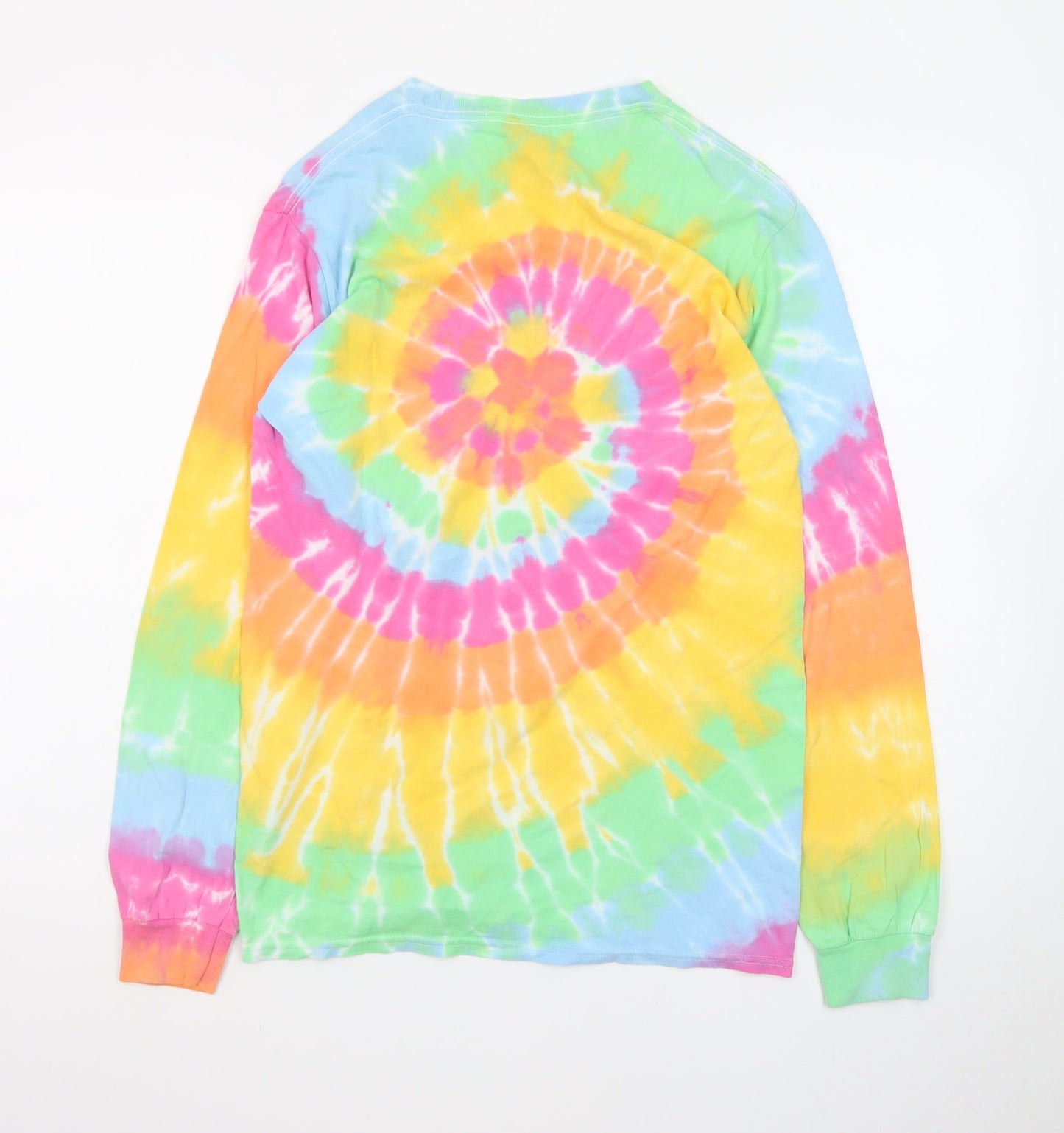 Gildan Men's Multicoloured Tie-Dye Long Sleeve Heber City Utah T-Shirt Size S
