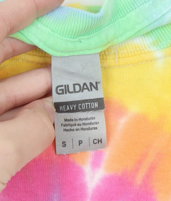 Gildan Men's Multicoloured Tie-Dye Long Sleeve Heber City Utah T-Shirt Size S