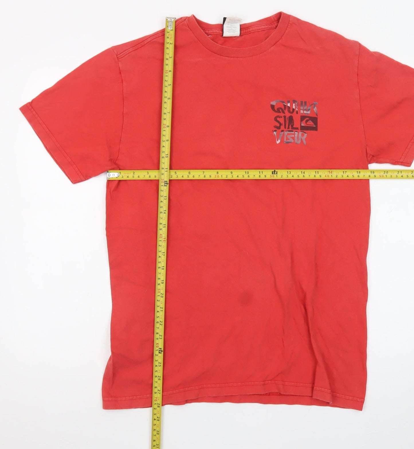 Quiksilver Men's Red Graphic Print Cotton Crew Neck T-Shirt M