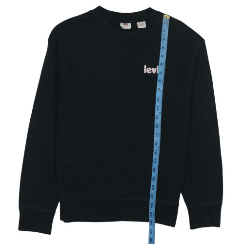 Levi's Men's Black XS Crew Neck Pullover Logo Sweatshirt