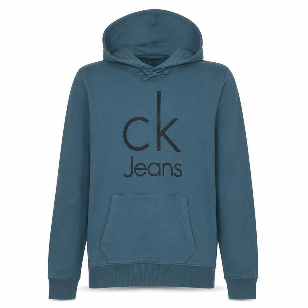 Calvin Klein Jeans Men's Blue Logo Pullover Hoodie Size S